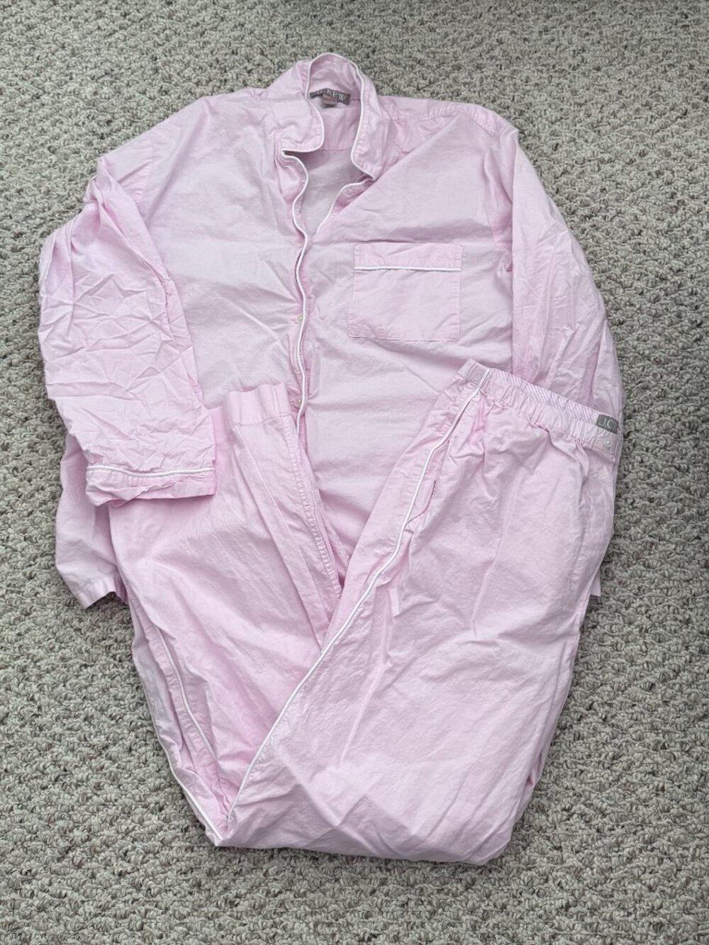 J.Crew Classic Pajama Pant Set in soft end-on-end cotton